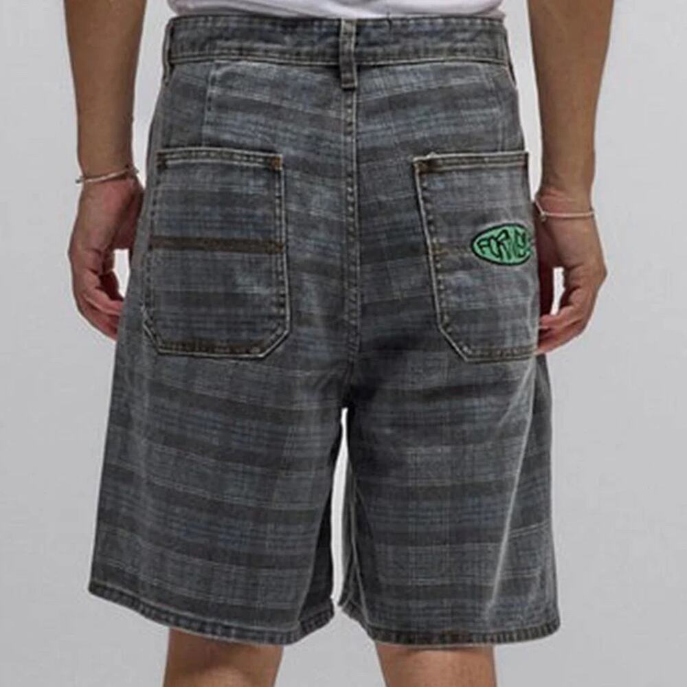 Former Men’s Reynolds 21 Slack Denim Y2K Shorts Plaid Denim Sz 32